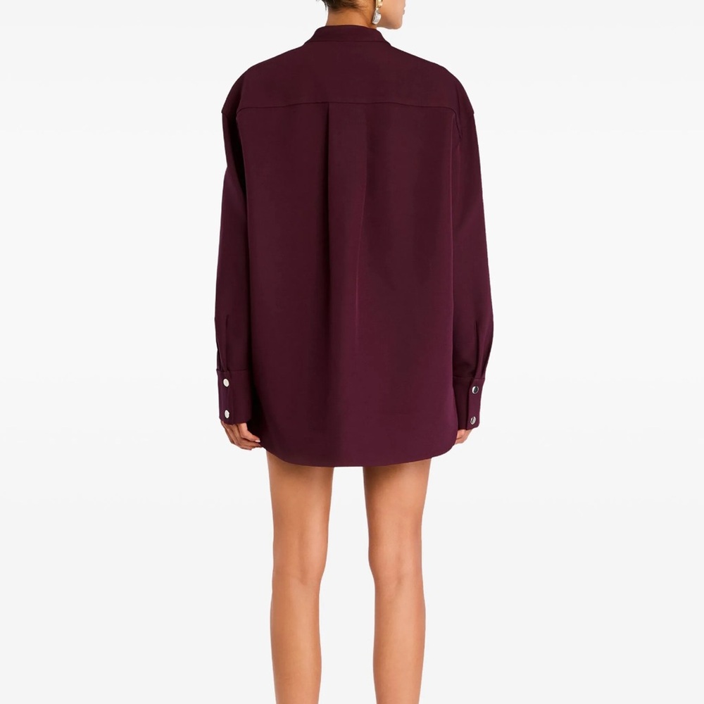 SER.O.YA Ali Heavy Crepe Shacket in Merlot - Picture 4 of 10